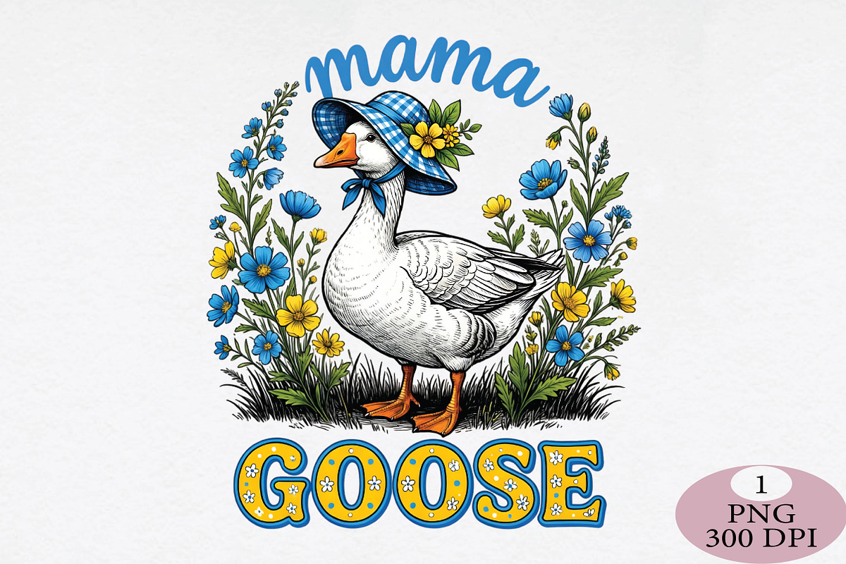 Floral Mama Goose Png, an Illustration by Daily.Designs (Photo 1 of 5)