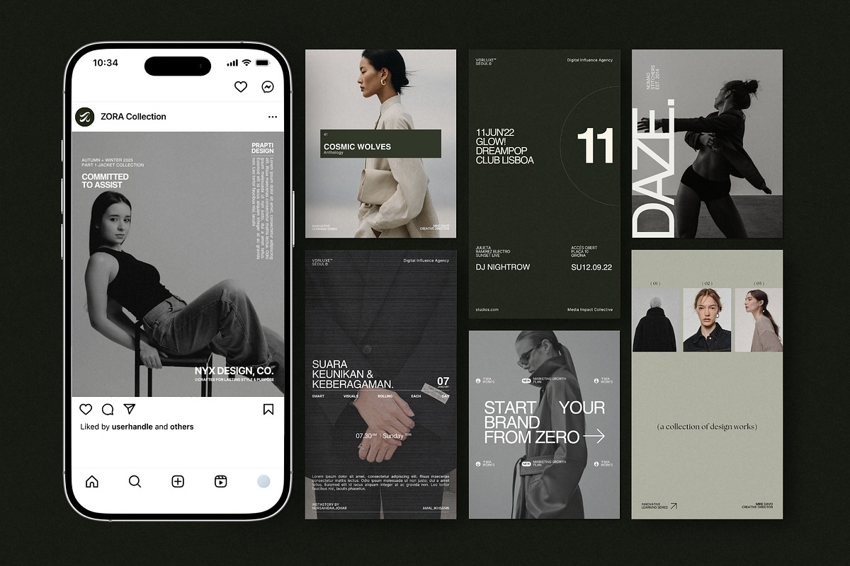 ZORA | Instagram Post & Story (III), a Social Media Template by The Aesthetic Studio (Photo 1 of 10)