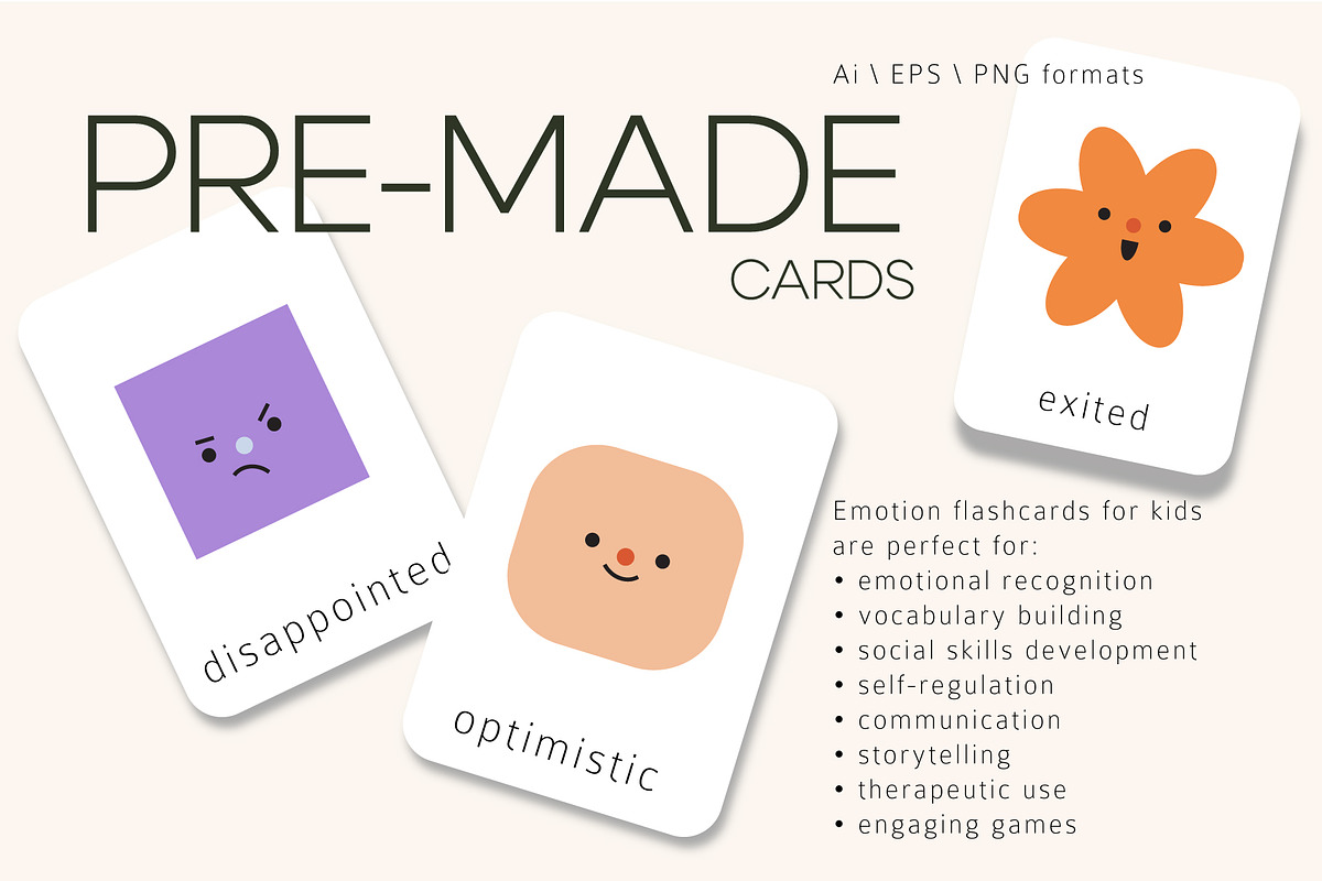 EMOTIONS: characters, flashcards, an Education Illustration by Lena Nikolaeva (Photo 5 of 8)