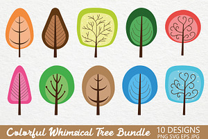 Cute Colorful Whimsical Tree Bundle, a Photo by Actual Pixel