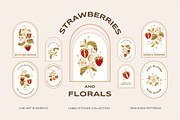 Vintage Strawberry & Floral Logo, an Object Graphic by Artflorara (Thumbnail 7 of 13)