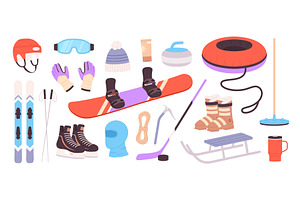 Winter sport equipment. Seasonal, a Graphic by LadadikArt