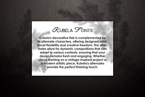 Kubela Decorative Font Type