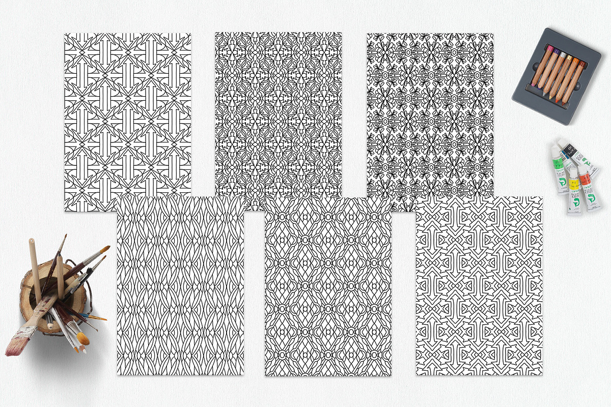 Patterns for coloring PDF,JPG vol-02, a Brochure Template by dnapslvsk (Photo 5 of 6)
