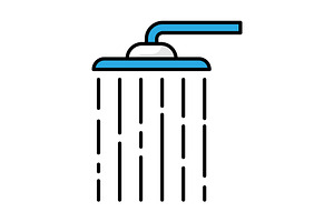 Shower running water icon., a Solid Icon by incomible