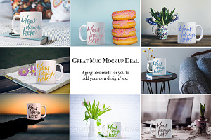 White coffee mug bundle - 8 mockups
