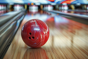 Bowling ball on the track. Strike, an Arts & Entertainment Photo by AlyaAnd