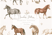 Seamless Horses Pattern PNG, a Pattern Graphic by Pati Charm Studio (Thumbnail 1 of 6)