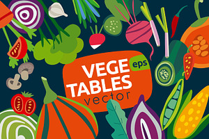 Vegetables, vector