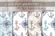 4 Anchor Nautical Patterns, a Background Graphic by Fortuna Venit (Thumbnail 1 of 3)