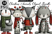 Christmas Animals Clipart, an Illustration by Daily.Designs (Thumbnail 1 of 5)