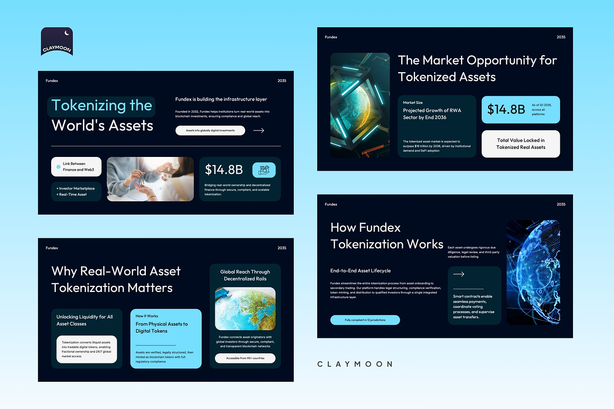 RWA Tokenization Pitch Deck, a Presentation Template by Claymoon Lab (Photo 3 of 7)