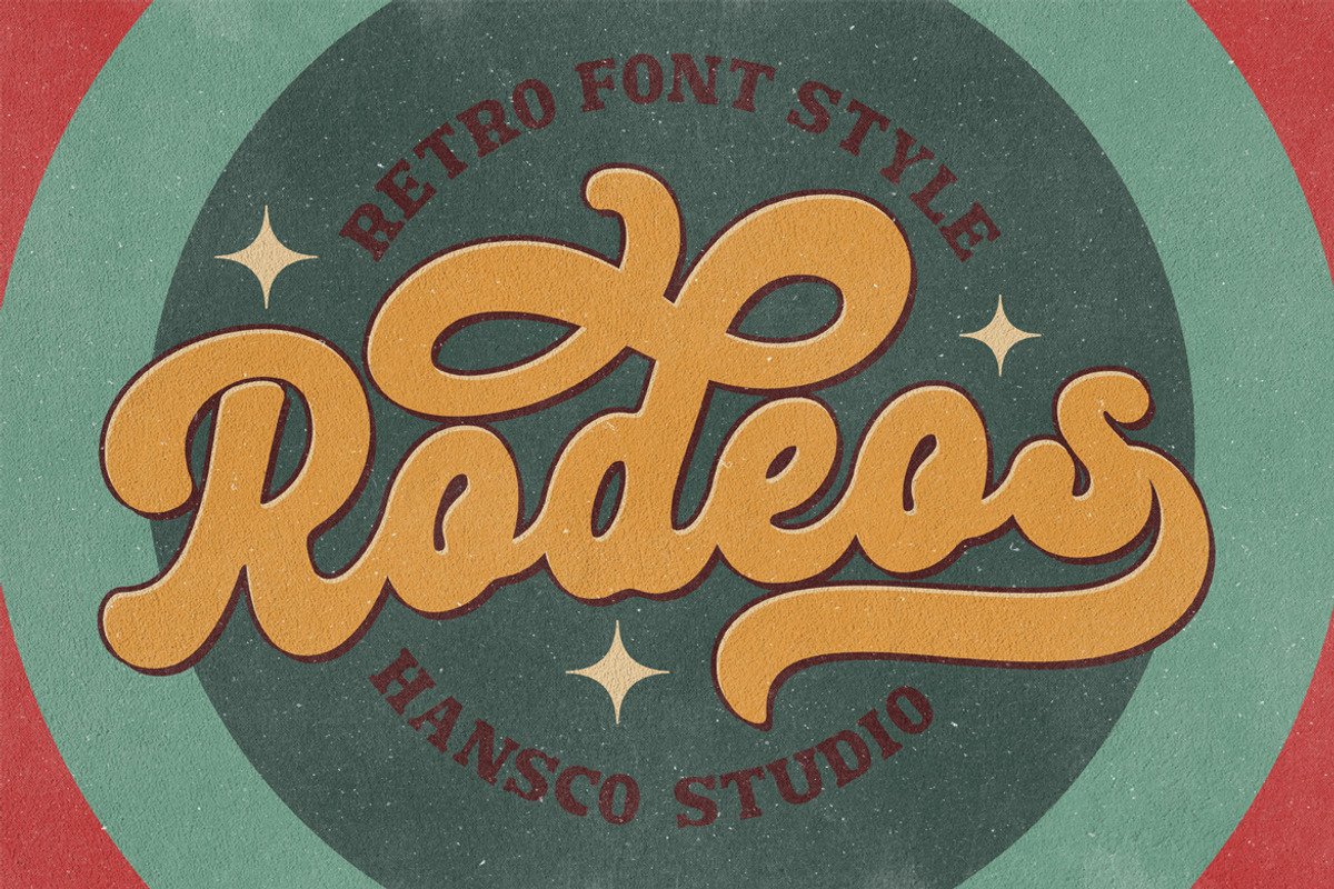 Rodeos - Retro Bold Script Font, a Script Font by HansCo Studio (Photo 1 of 7)