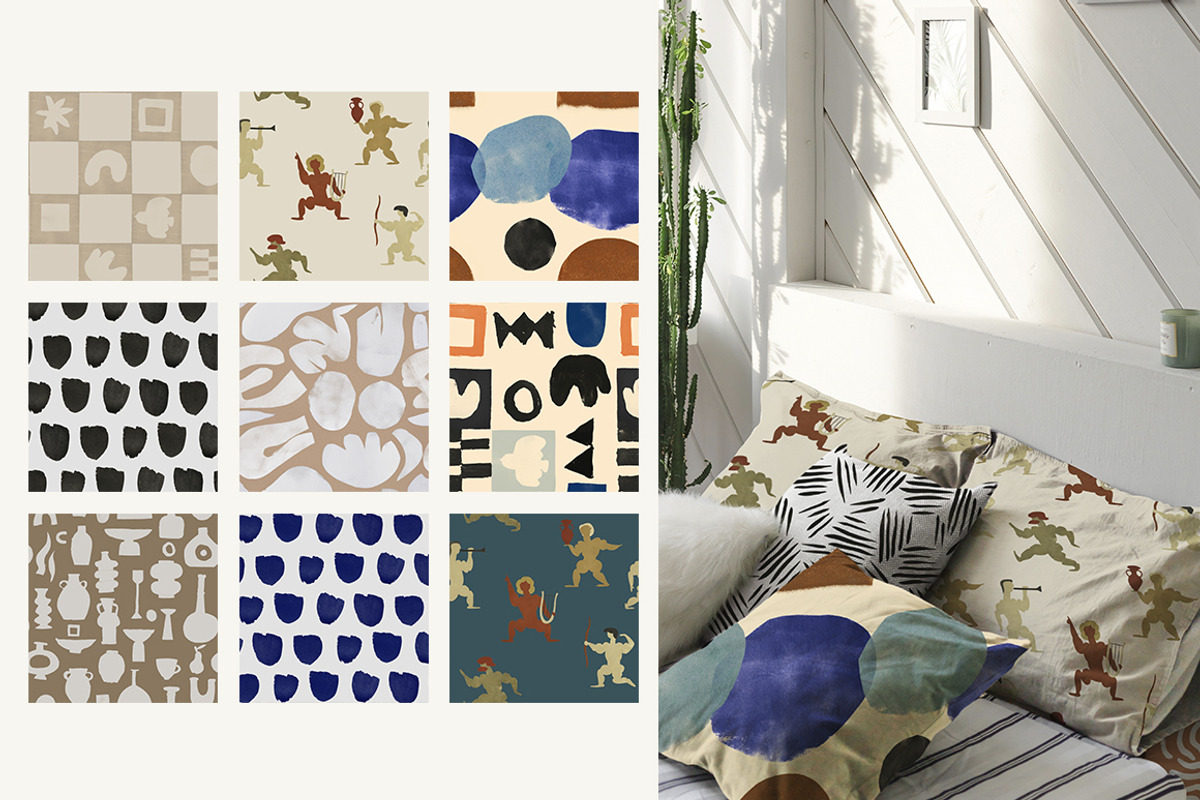 Hand Painted Modern Posters Patterns, a Wallpaper Graphic by TanyaSchuka (Photo 14 of 24)