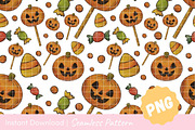 Halloween Candy Pumpkins Seamless, a Texture Illustration by CpSnowy (Thumbnail 2 of 5)