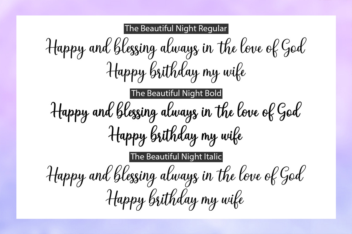 The Beautiful Night Script & Extras, a Script Font by Attract Studio (Photo 7 of 10)