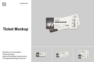 Ticket Mockup, a Flyer Template by Graphiculon