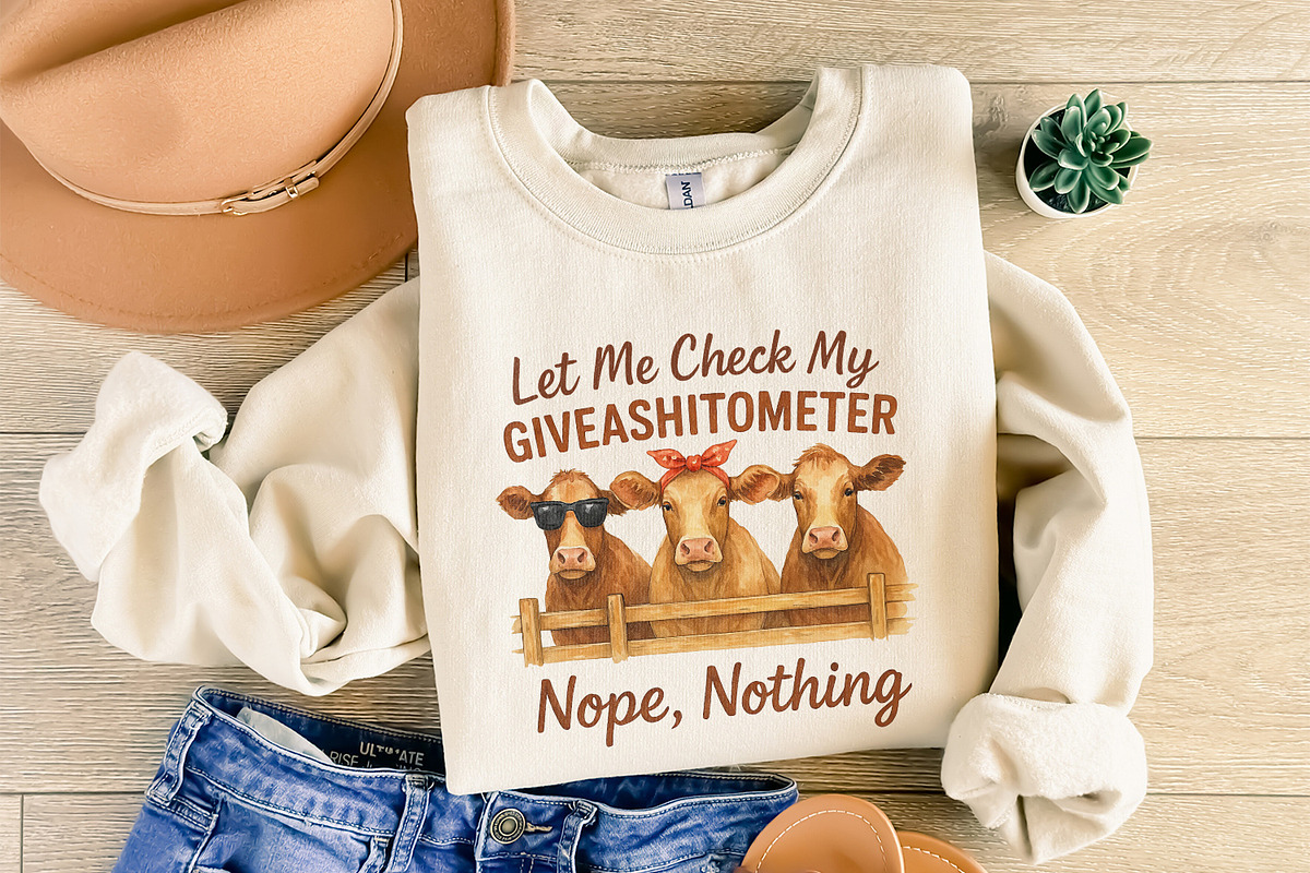Funny Cow Giveashitometer PNG, an Illustration by SharpMarketplace (Photo 7 of 8)