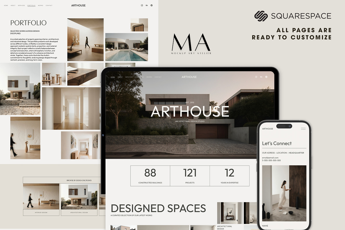 Squarespace Portfolio Template, a Squarespace Template by Mockup Art Atelier (Photo 7 of 10)
