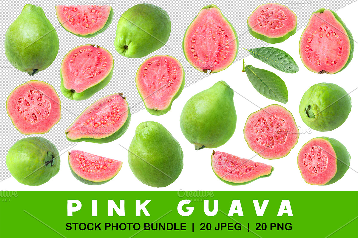 Green Pink fleshed Guava pieces, an Object Graphic by Fruits+Veggies (Photo 1 of 11)