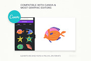 Fish & Seashells clipart, an Animal Illustration by Irina Ostapenko (Thumbnail 6 of 9)