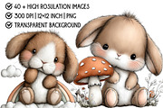 Watercolor Bunny Clipart, an Illustration by Pixels.Craft (Thumbnail 4 of 6)
