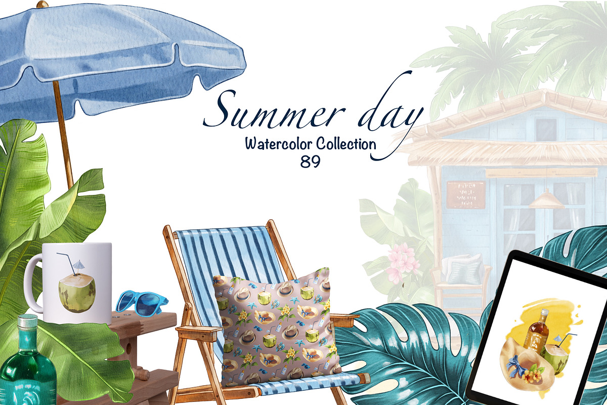 Summer vacation on the beach., a Seasonal Illustration by IrynaPanashii (Photo 1 of 9)