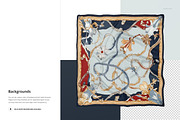 85x85cm Silk Scarf Mockup Set, a Mask Mockup by creatsy5 (Thumbnail 6 of 7)