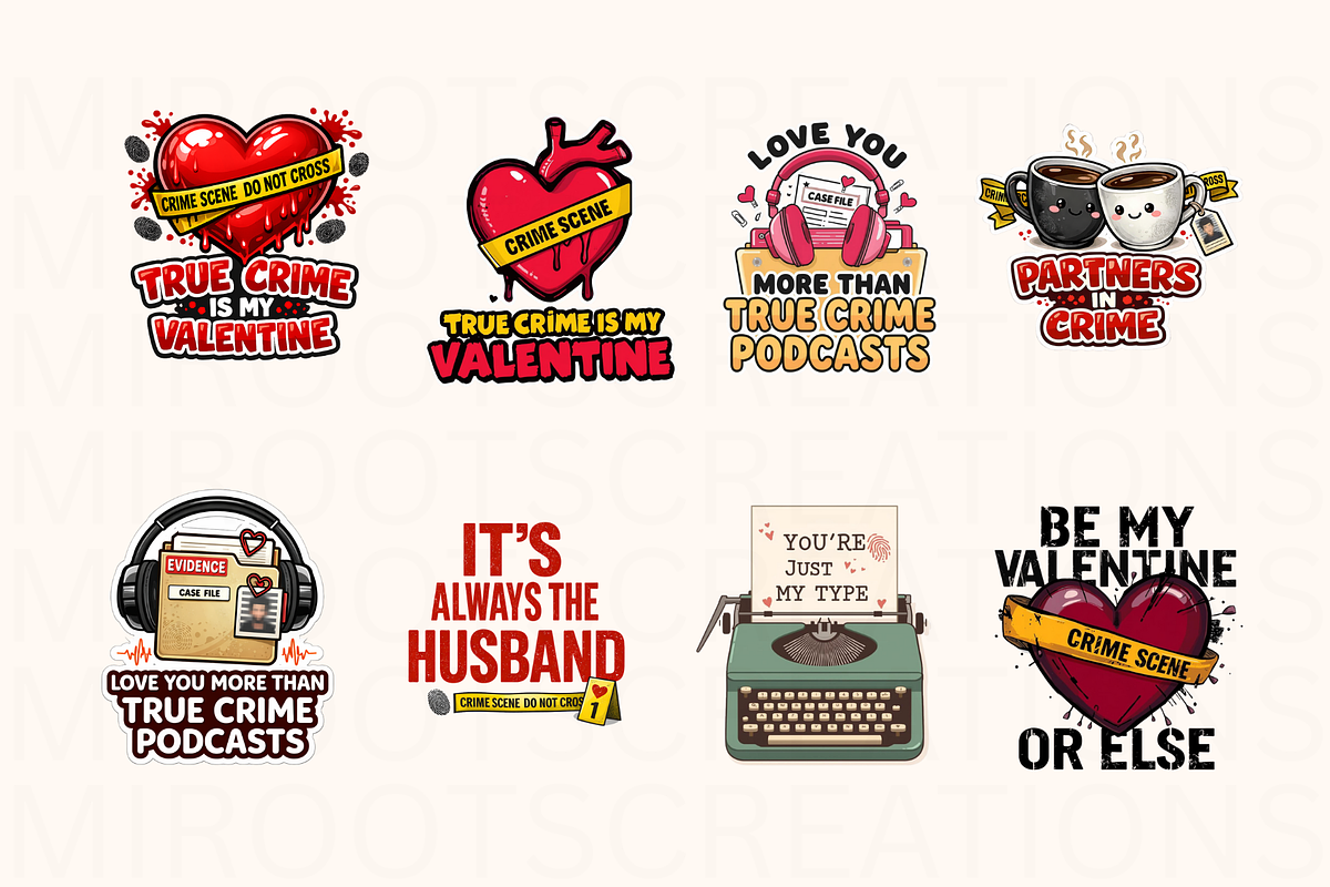 True Crime Valentine PNG Bundle, an Object Graphic by MIRoots Design Studio (Photo 2 of 6)