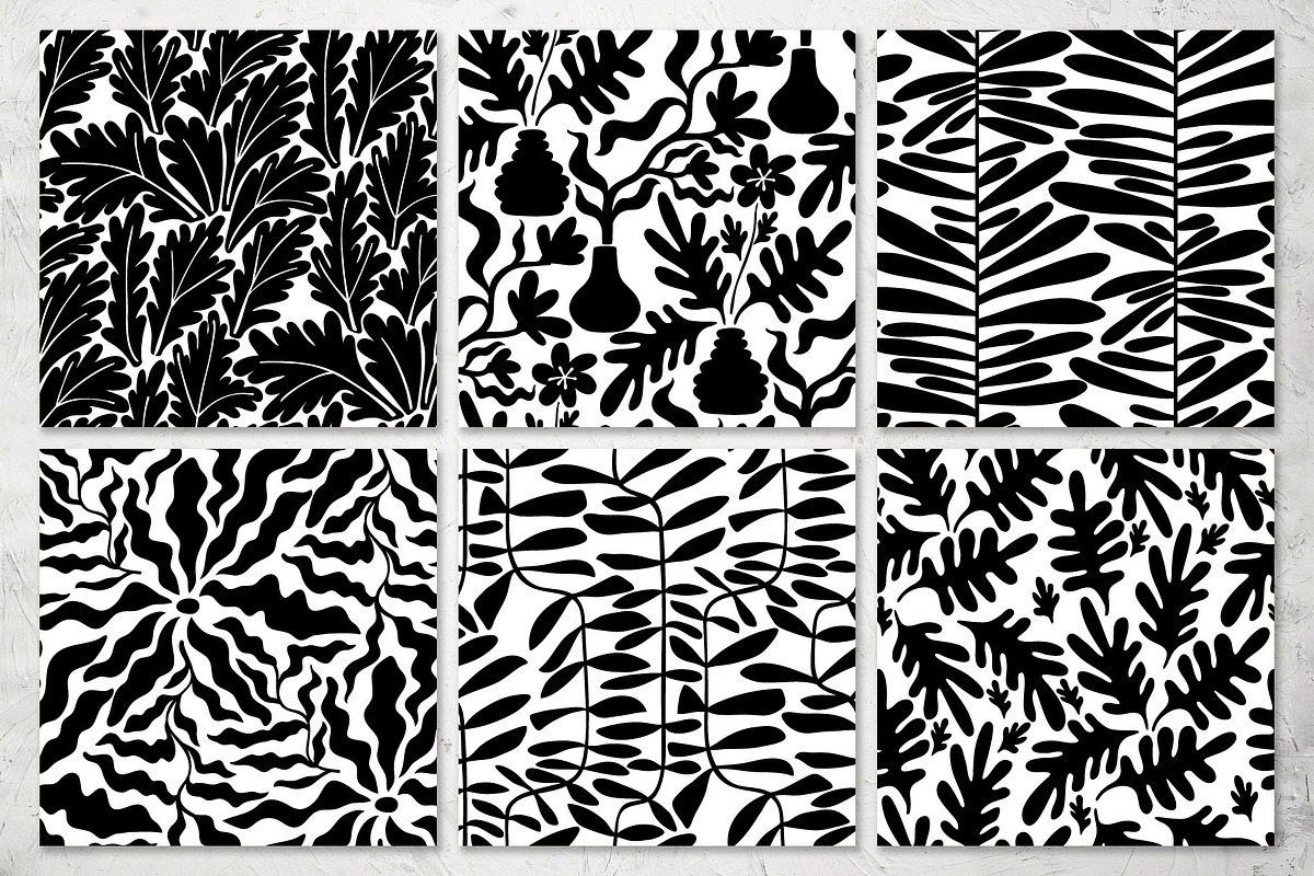 Black And White Floral Patterns, a Pattern Graphic by pineart (Photo 2 of 7)