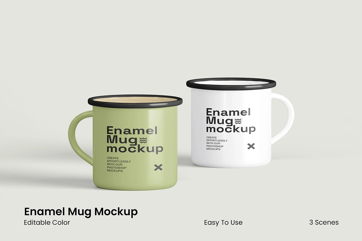 Enamel Mug Mockup, a Cups & Container Mockup by renderstockmarket (Photo 1 of 4)