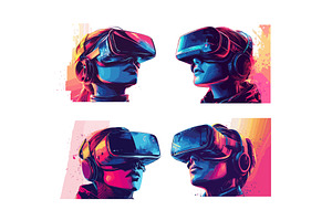 Cartoon vr technology concepts, a Technology Illustration by Stock-Smart-Start