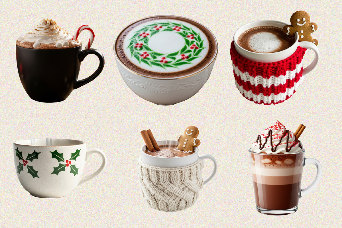 Cute Christmas Hot Cocoa Cup Clipart, an Illustration by SVGArt (Photo 7 of 8)