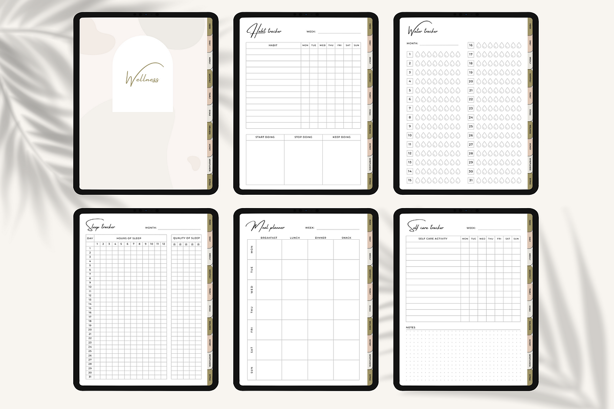 Undated Digital Life Planner iPad, a Templates & Theme by HoneyGlowStudioCo (Photo 5 of 9)