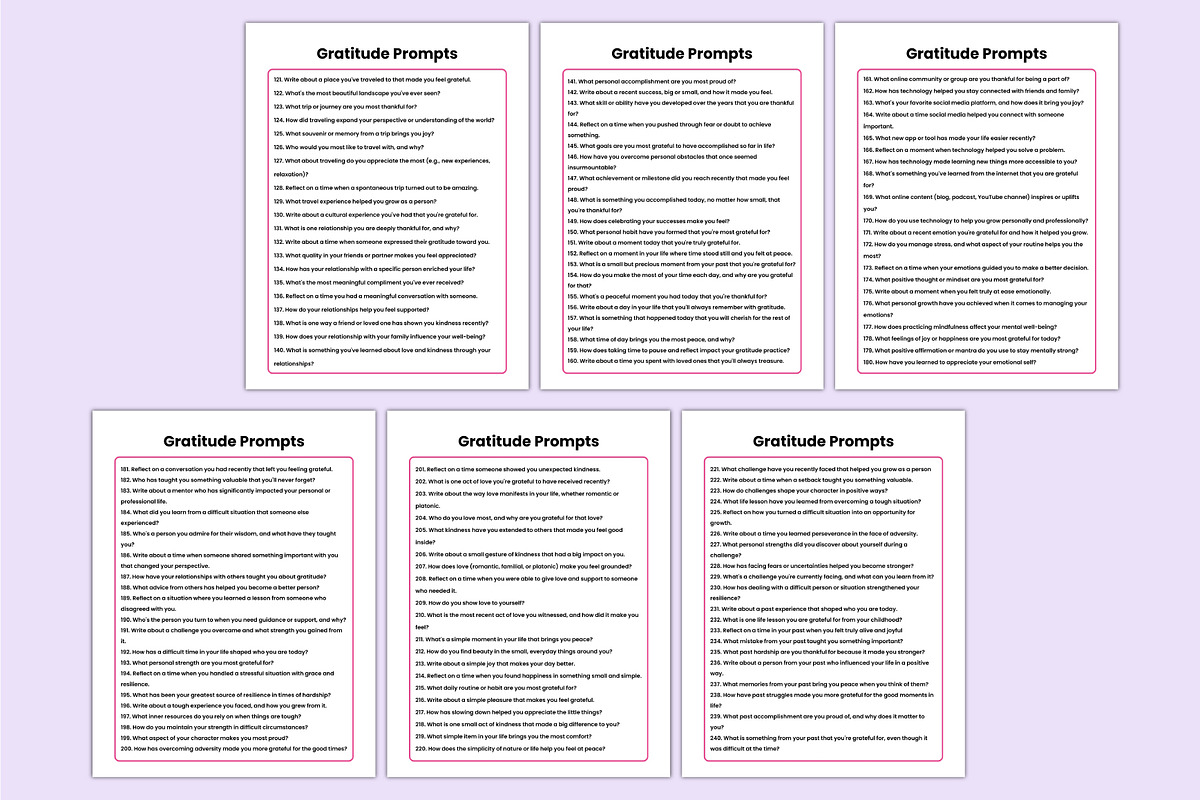 350+ Gratitude Journal Prompts Canva, a Stationery Template by Shumaya (Photo 3 of 6)
