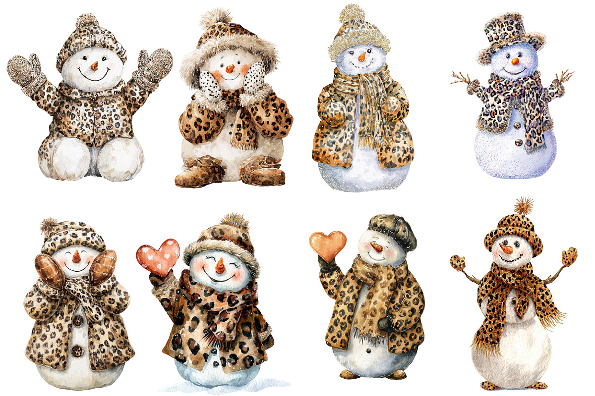 Winter Glitter Snowman Clipart, an Illustration by Designworld (Photo 4 of 4)
