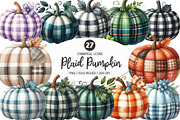 Plaid Pumpkin Clipart Set, an Illustration by SinaCreation (Thumbnail 1 of 4)
