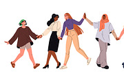Diverse happy women group, a Person Illustration by PaperTrident (Thumbnail 3 of 5)