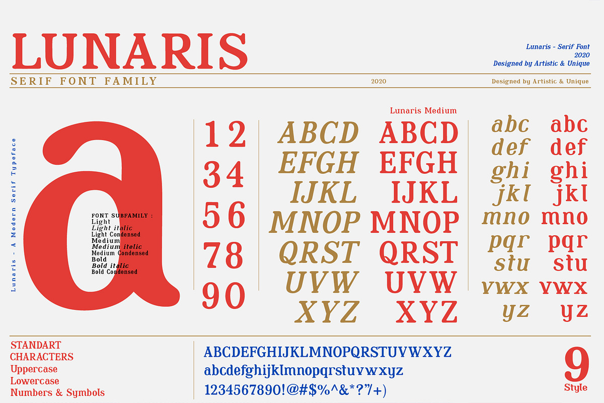 Lunaris - Serif Font Family preview 2