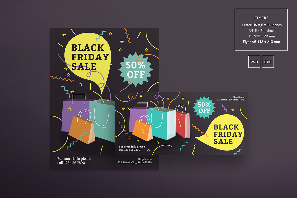 Black Friday Flyer Template Bundle, a Flyer Template by Amber Graphics (Photo 2 of 19)