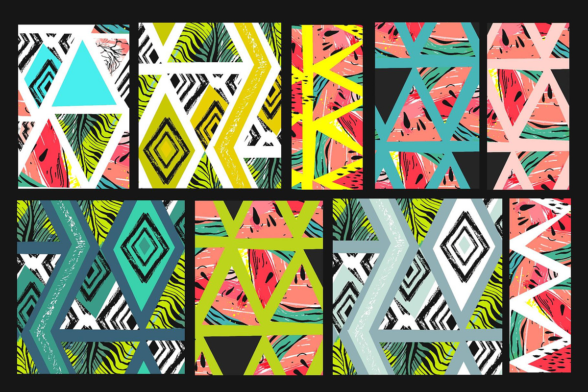 Summer geometry pattern set, a Pattern Graphic by Anastasy_helter (Photo 7 of 7)