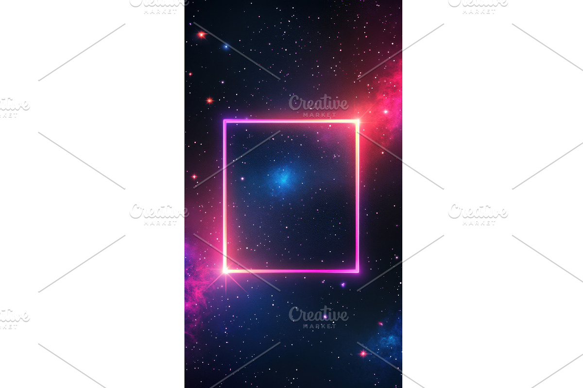 Colorful cosmic square, an Illustration by Beautiful things