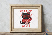 Funny Sarcastic Valentine Black Cat, an Illustration by Creative Art (Thumbnail 6 of 6)