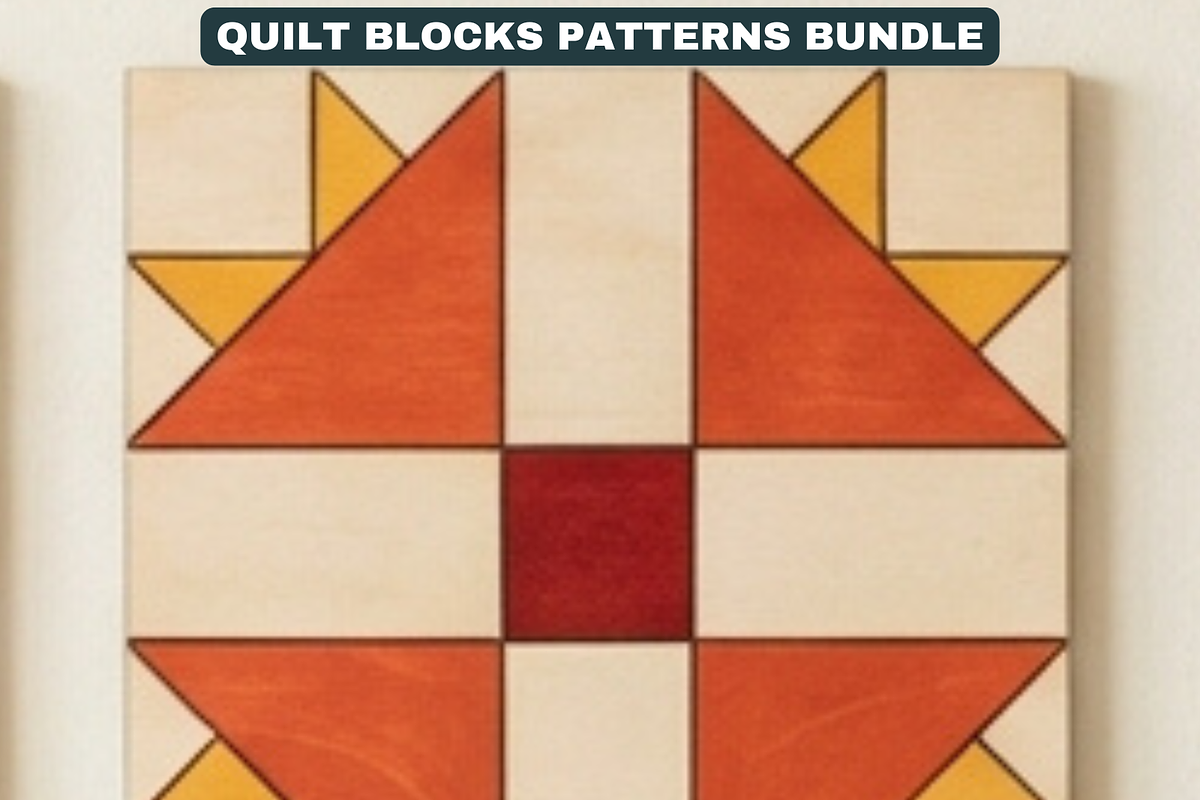 Geometric Barn Quilt Block Patterns, a Pattern Graphic by AtacanDigital (Photo 12 of 19)