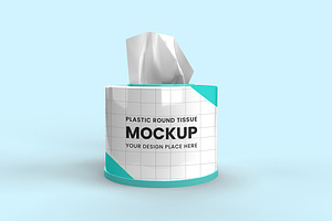 Plastic Round Tissue Box Mockup