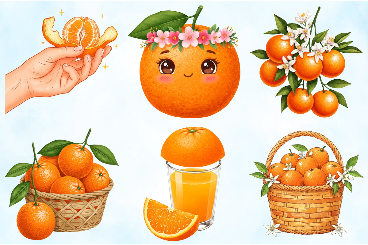 Watercolor Oranges Clipart, an Illustration by Craft Nest (Photo 4 of 6)