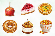 Autumn Dessert Sublimation Clipart, an Illustration by Creative Art (Thumbnail 2 of 8)