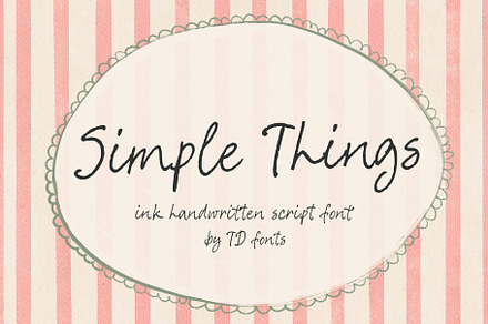 Pen Ink Script font Simple Things, a Script Font by TD fonts