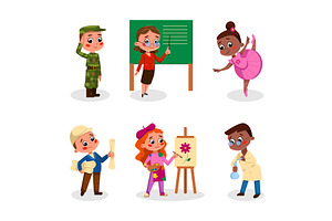Cheerful Children Depicting, a Person Illustration by TopVectors