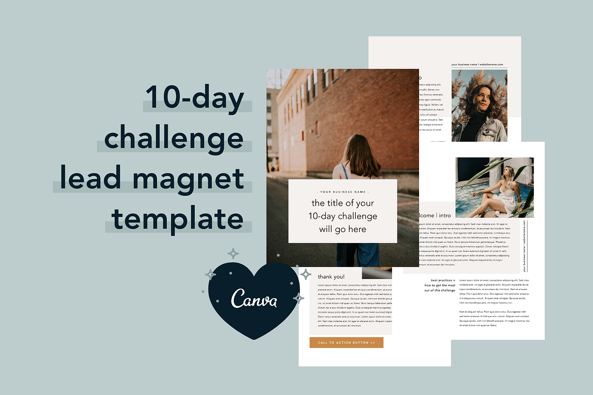 10 Day Challenge Lead Magnet | Canva, a Magazine Template by molly ho studio (Photo 1 of 6)